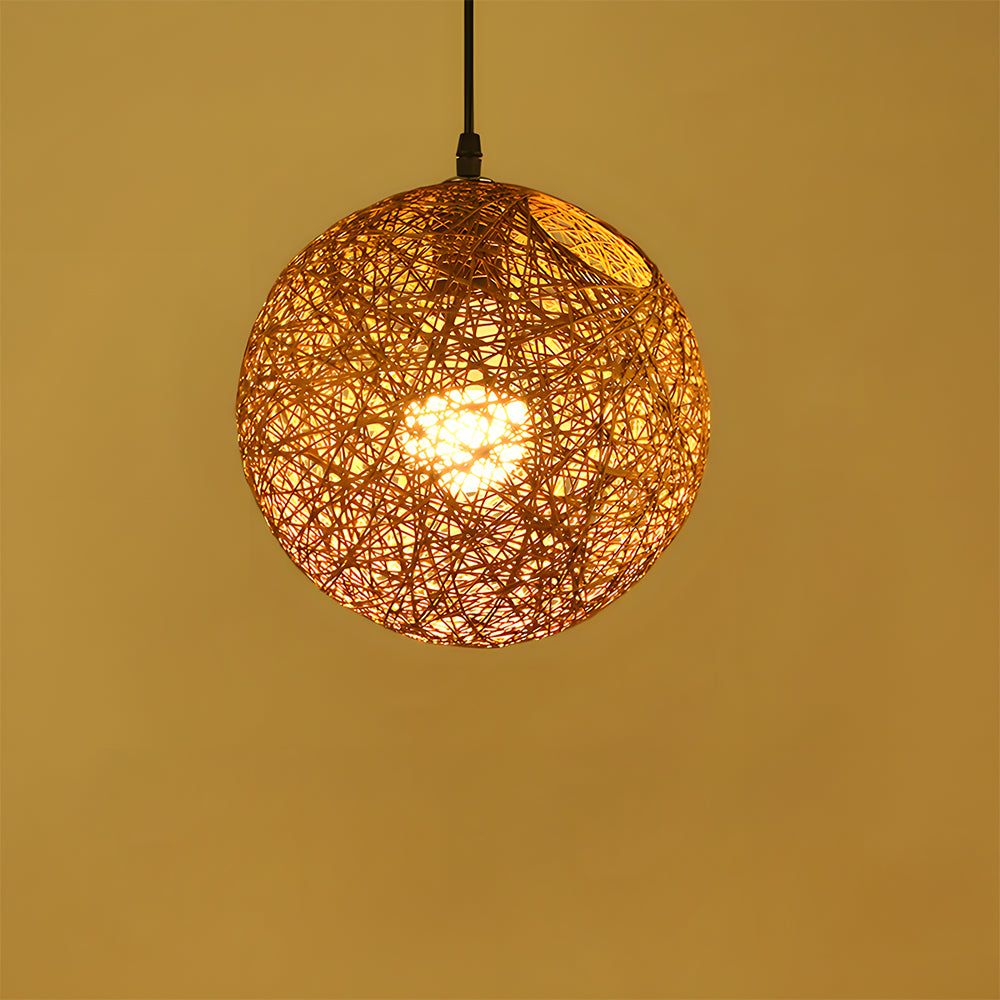 Rustic Woven Hanging Pendant Light Fixture