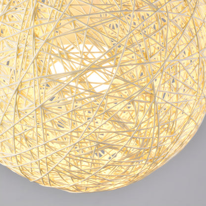 Rustic Woven Hanging Pendant Light Fixture