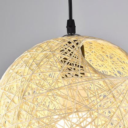 Rustic Woven Hanging Pendant Light Fixture
