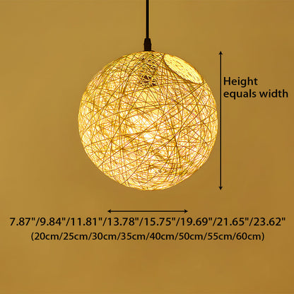 Rustic Woven Hanging Pendant Light Fixture