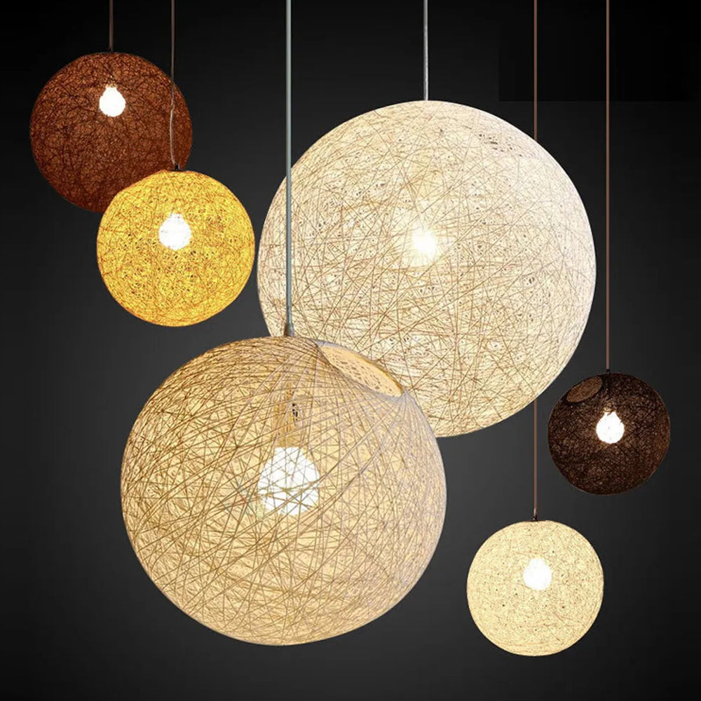 Rustic Woven Hanging Pendant Light Fixture