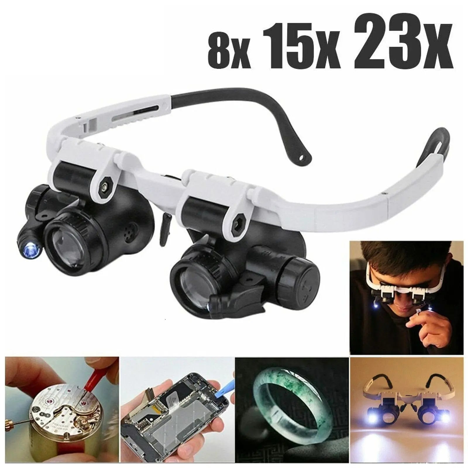 Portable LED Magnifying Lamp with Adjustable Zoom - Cofik