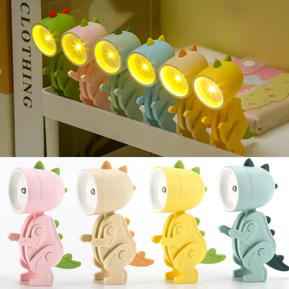 Fun Kids LED Desk Lamp with Colorful Dino Figures