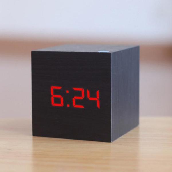 Rustic Wood LED Digital Alarm Clock
