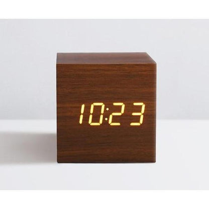 Rustic Wood LED Digital Alarm Clock