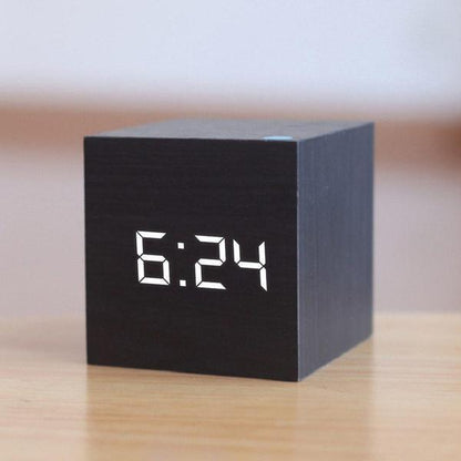 Rustic Wood LED Digital Alarm Clock