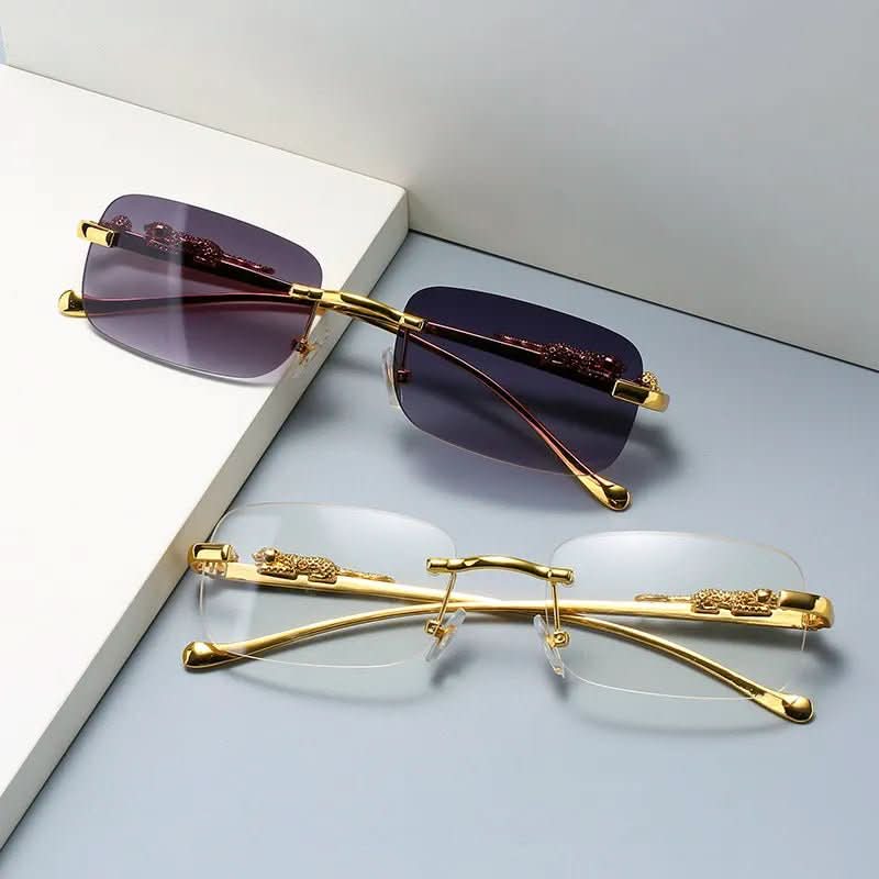 Trendy Leopard Frameless UV Sunglasses