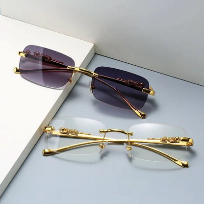 Trendy Leopard Frameless UV Sunglasses