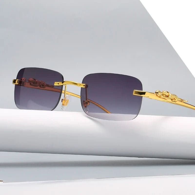 Trendy Leopard Frameless UV Sunglasses