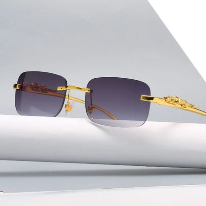 Trendy Leopard Frameless UV Sunglasses