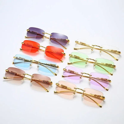 Trendy Leopard Frameless UV Sunglasses