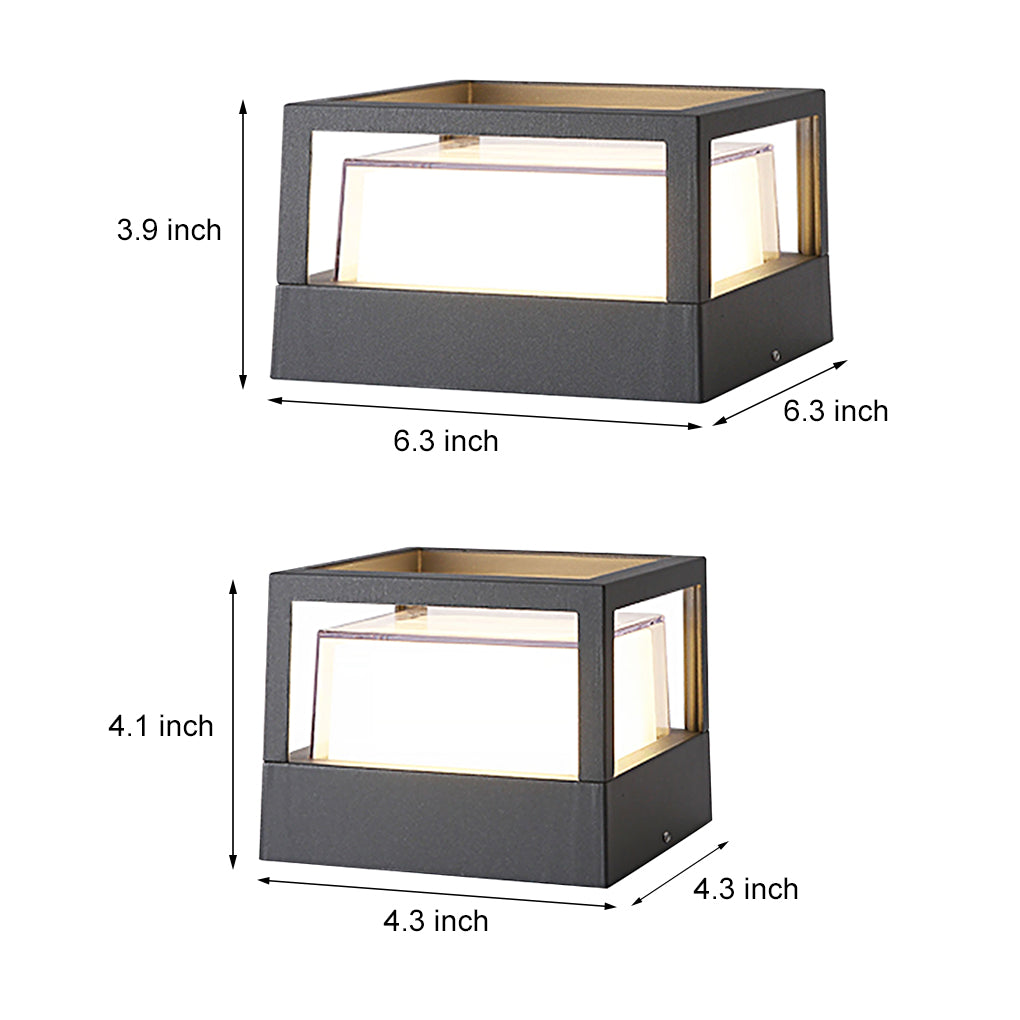 Outdoor Double Head Solar Post Light Lamp