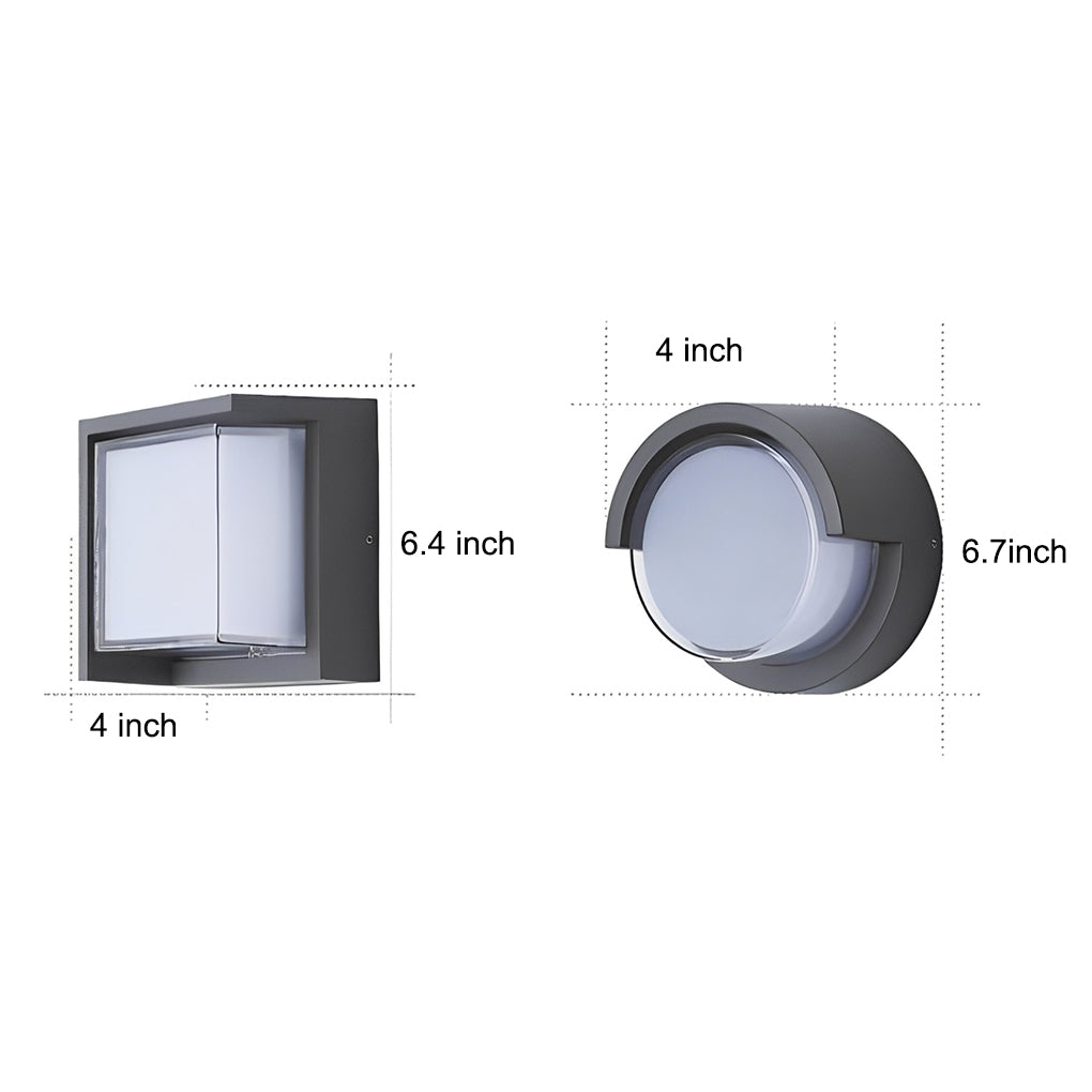 Waterproof Garden Wall Lamps Round Square Styles