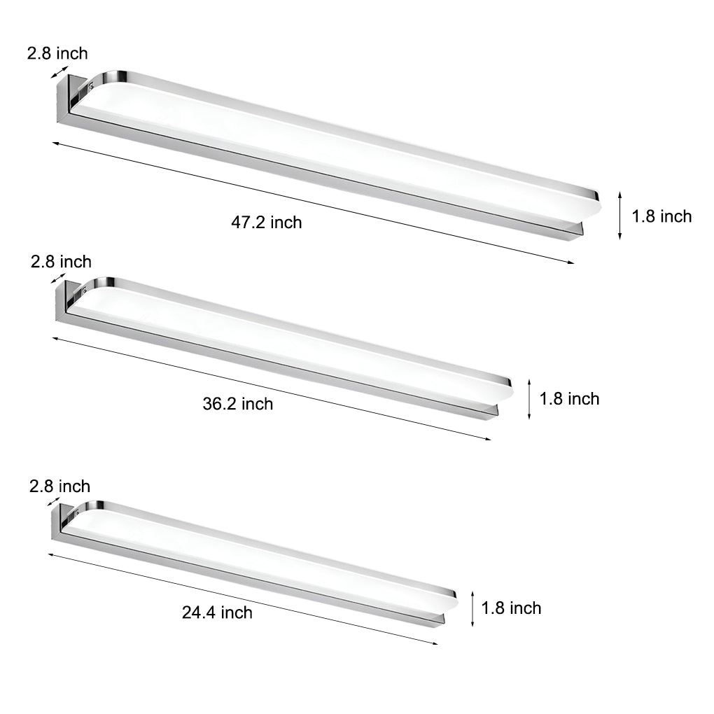Sleek LED Vanity Light with Chrome Trim