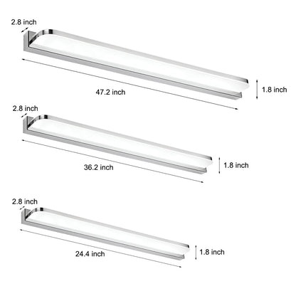 Sleek LED Vanity Light with Chrome Trim