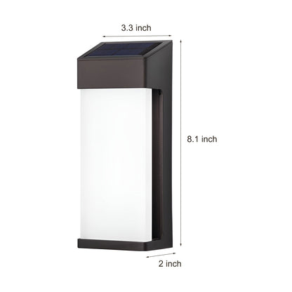 2 Pack Outdoor Solar Powered LED Wall Lights