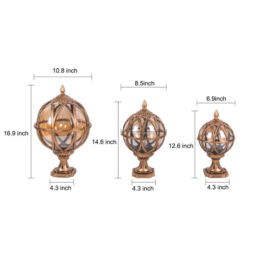 Classic Round Outdoor Post Light Fittings - Cofik