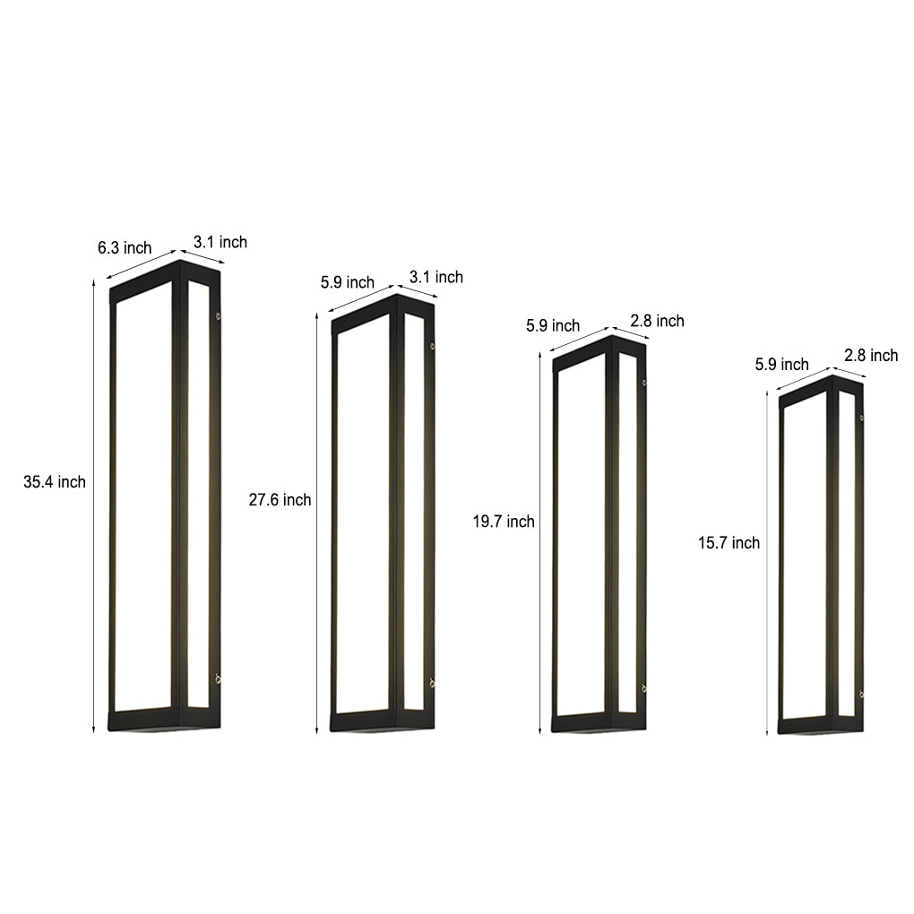 Outdoor Black LED Wall Light Waterproof Exterior Lamp