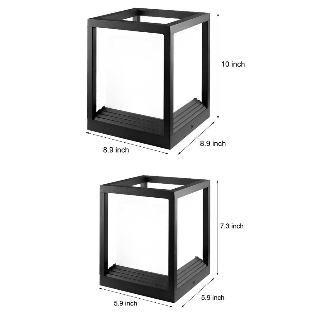 Sleek Black Solar Powered LED Fence Post Lights - Cofik