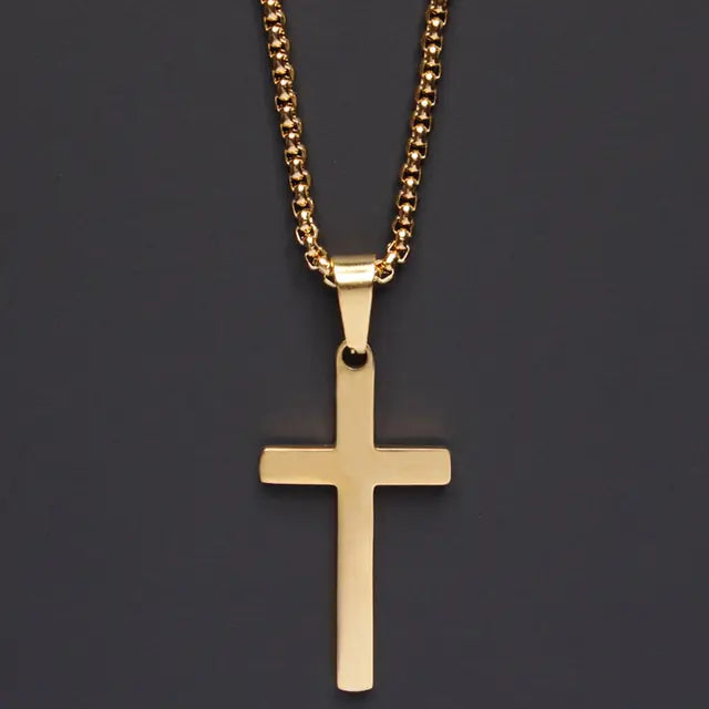 Simple Cross Chain Men's Necklace
