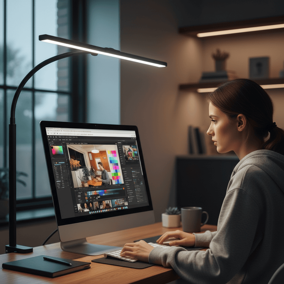 Adjustable LED Office Desk Lamp with Dimmer
