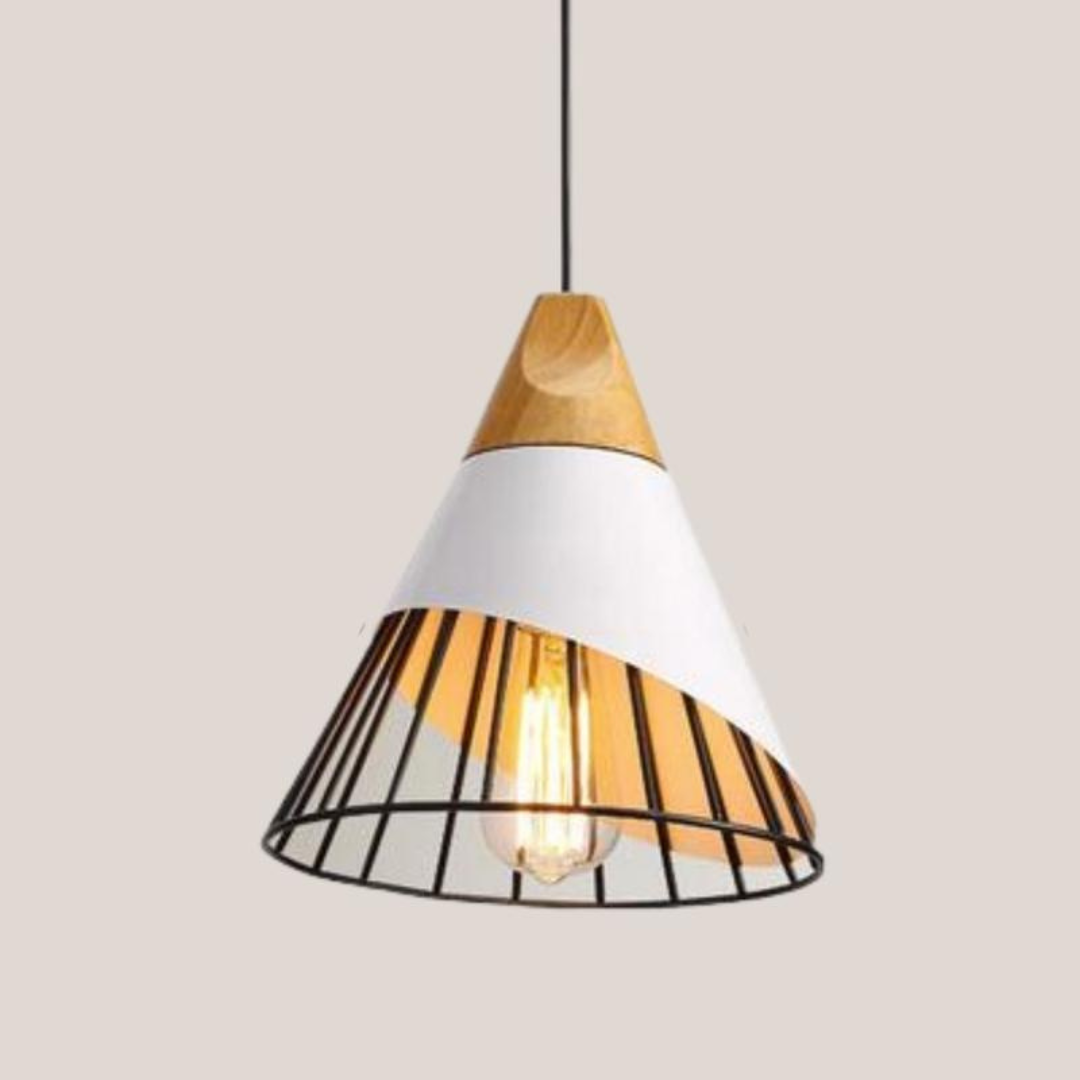 Rustic Wooden Metal Pendant Lighting Fixture