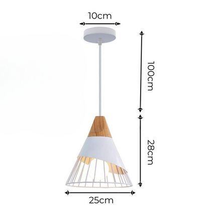 Rustic Wooden Metal Pendant Lighting Fixture