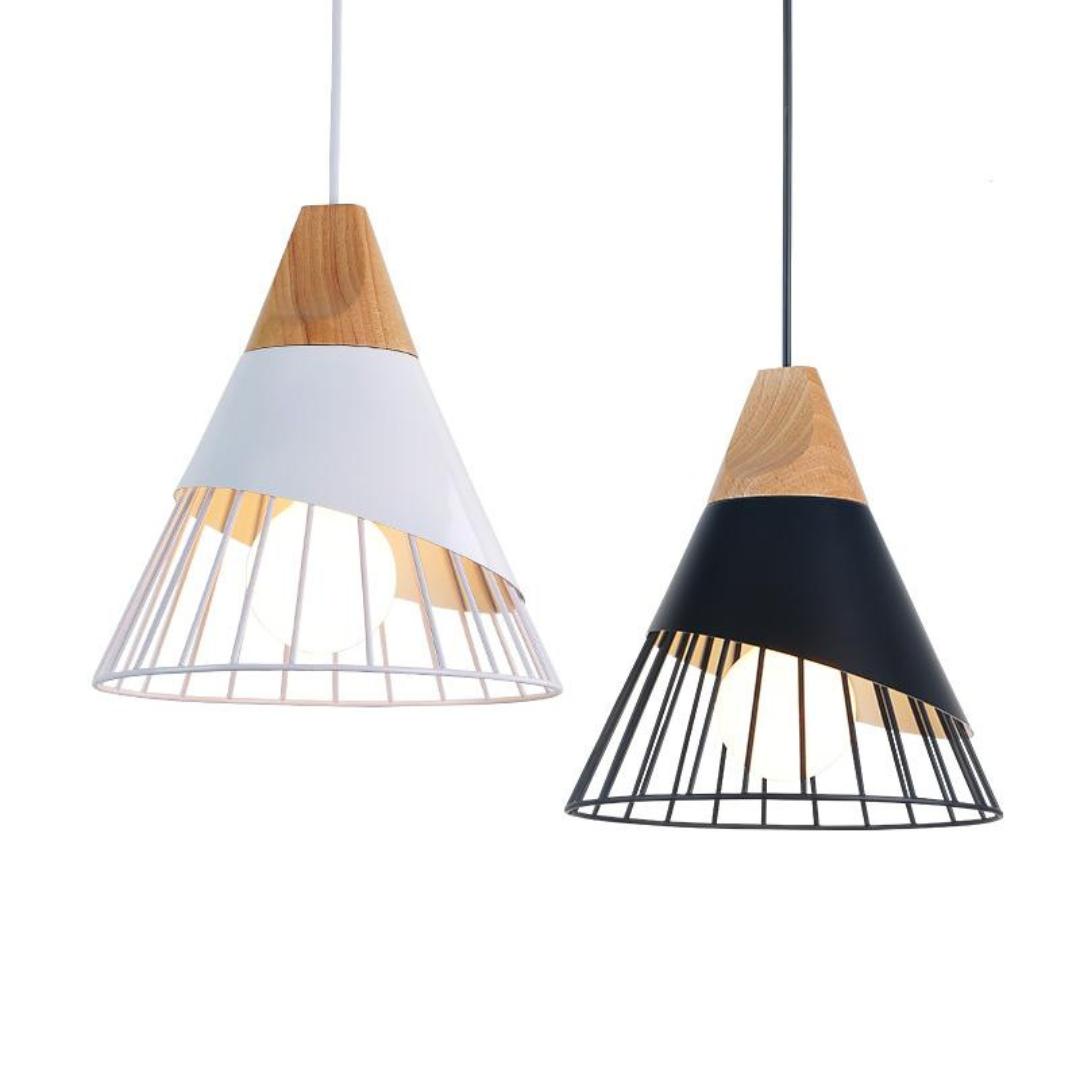 Rustic Wooden Metal Pendant Lighting Fixture