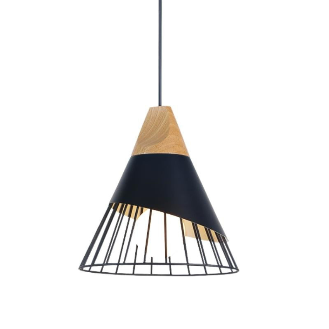 Rustic Wooden Metal Pendant Lighting Fixture