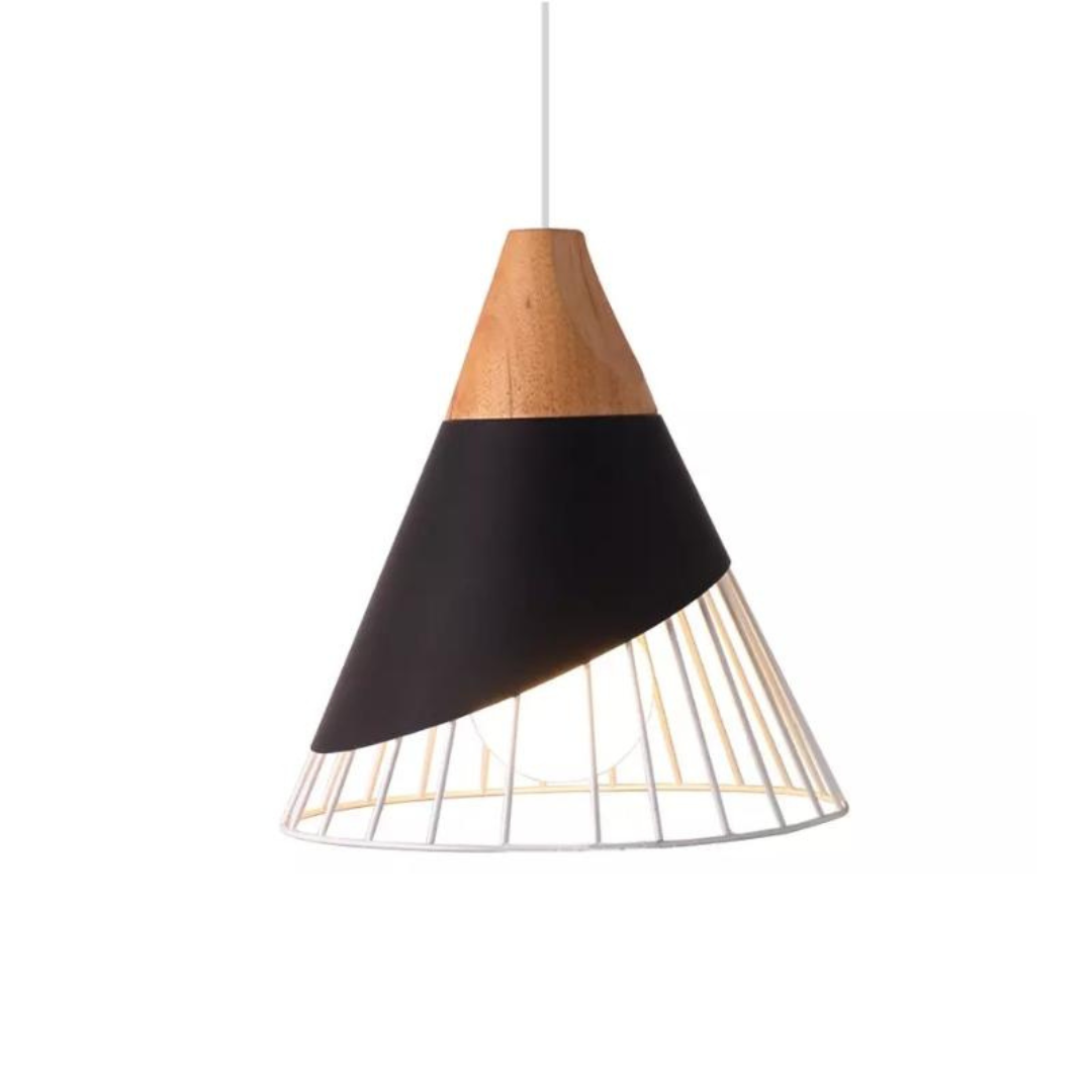 Rustic Wooden Metal Pendant Lighting Fixture