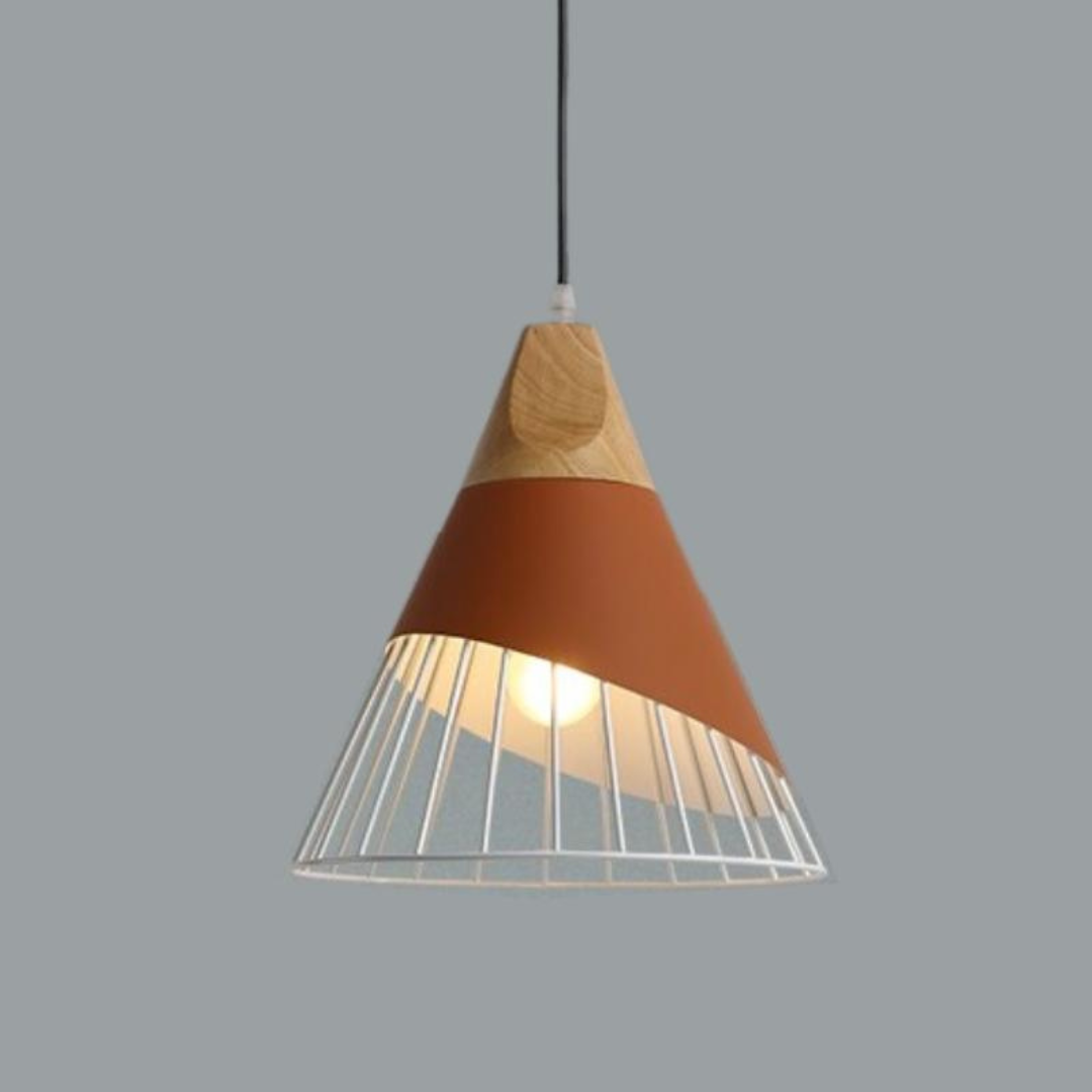 Rustic Wooden Metal Pendant Lighting Fixture - Cofik