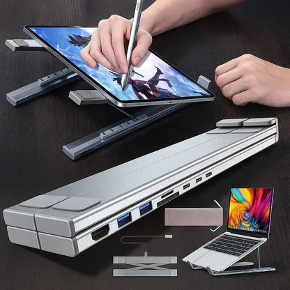 Portable Laptop Stand with 8-in-1 USB Hub - Cofik