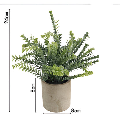 Realistic Leaf Artificial Plant Modern Planter 3pc Set