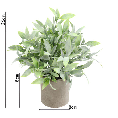 Realistic Leaf Artificial Plant Modern Planter 3pc Set