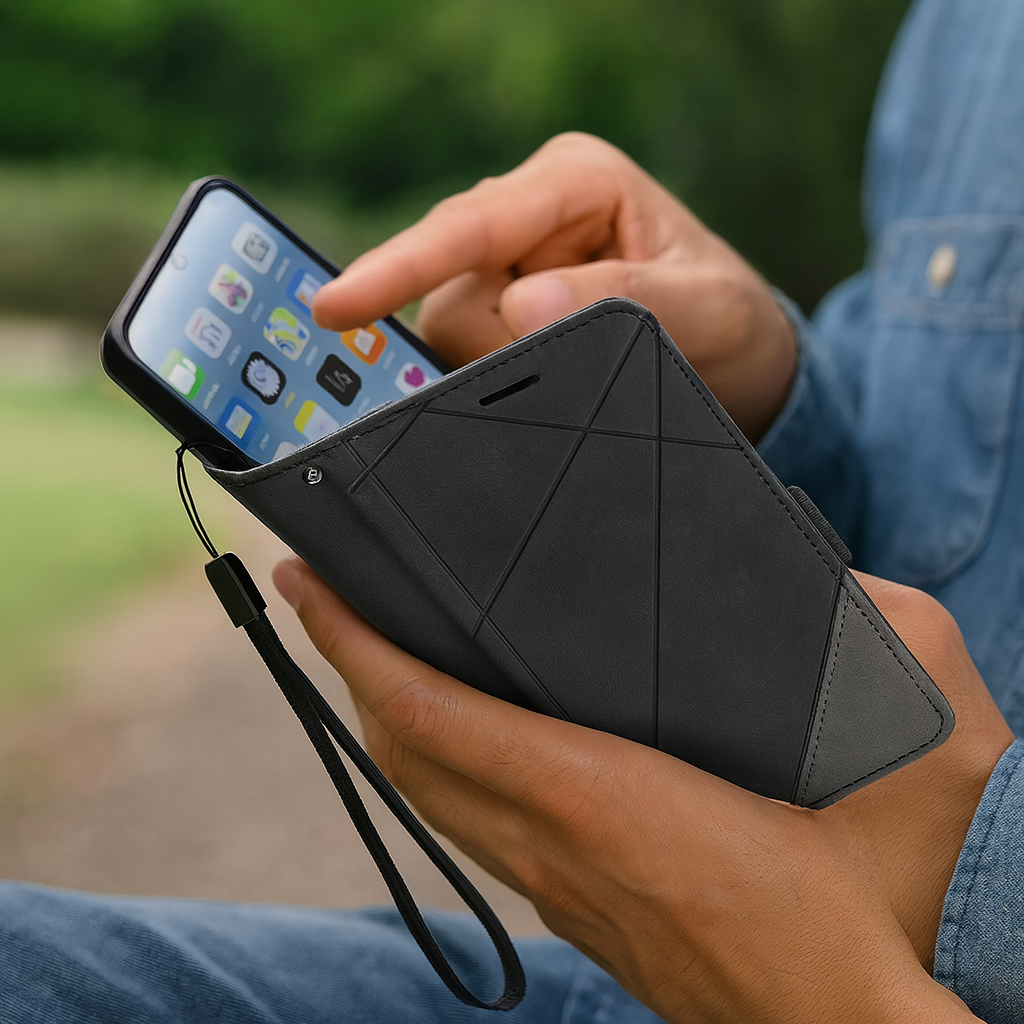 Premium Phone Wallet Flip Case Cover