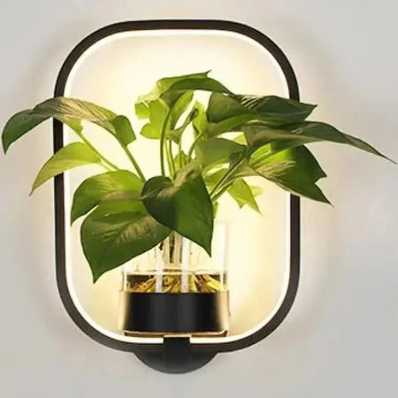 Stylish Glass Table Lamp with Planter