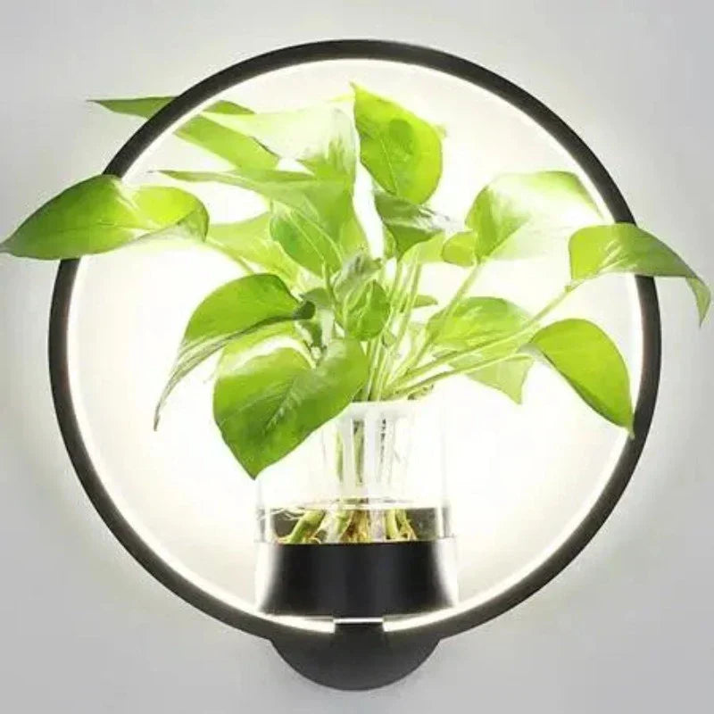 Stylish Glass Table Lamp with Planter