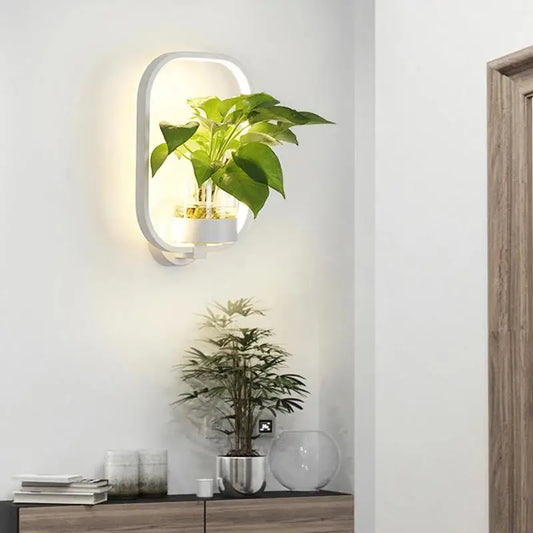 Stylish Glass Table Lamp with Planter - Cofik