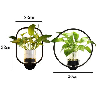 Stylish Glass Table Lamp with Planter