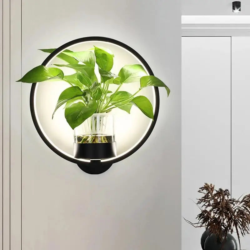 Stylish Glass Table Lamp with Planter