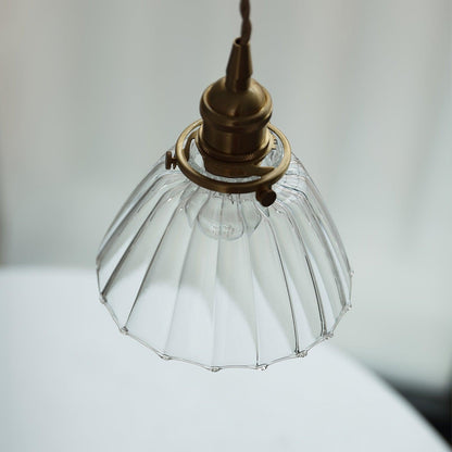 Sleek Brass Pendant Light Clear Glass Shade