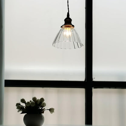 Sleek Brass Pendant Light Clear Glass Shade