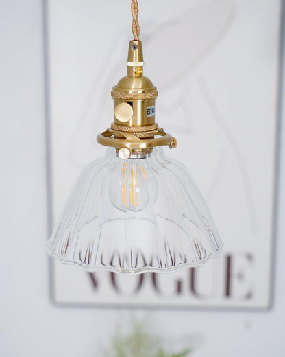 Sleek Brass Pendant Light Clear Glass Shade