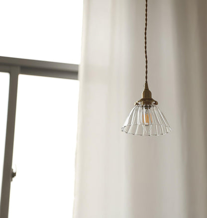 Sleek Brass Pendant Light Clear Glass Shade