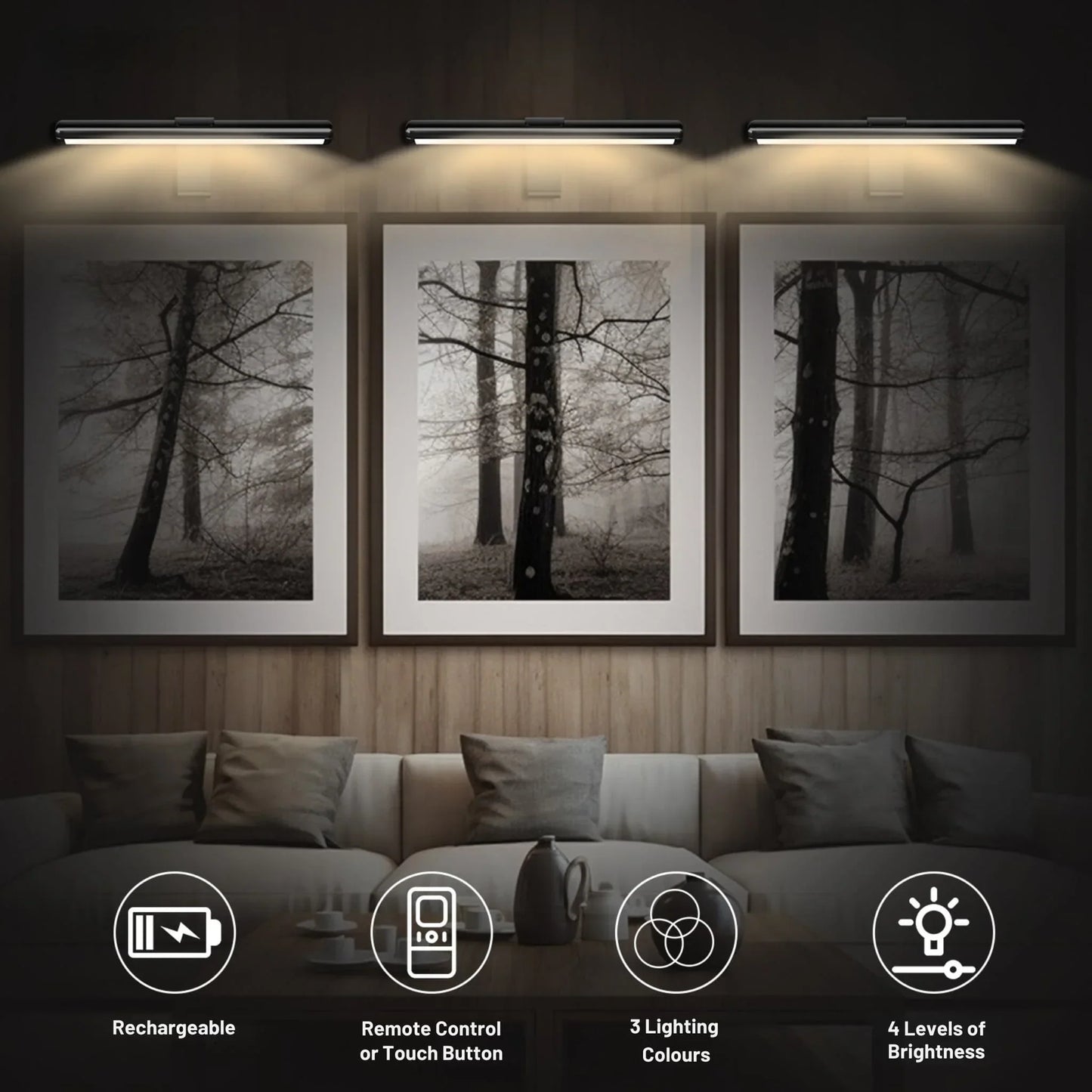 Wireless Battery Powered LED Wall Lamp