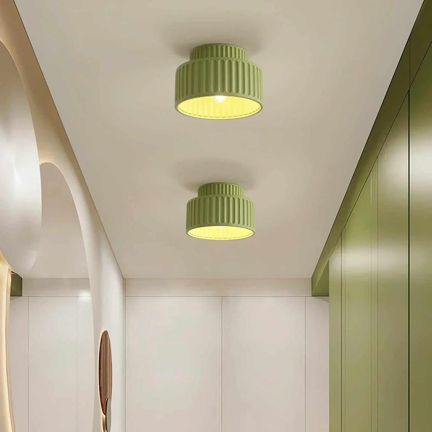 Classic Cream Ceiling Lamp Semi Flush Mount Light