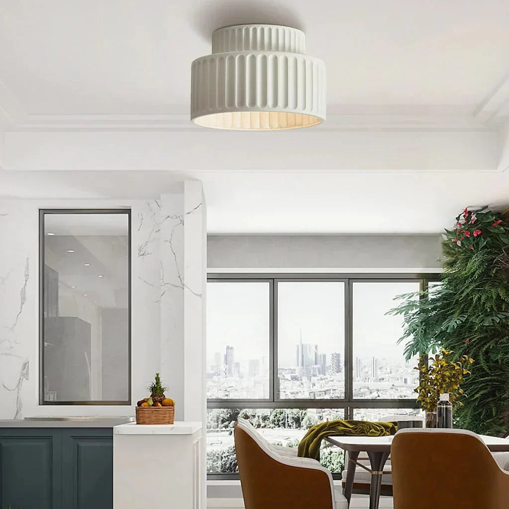 Classic Cream Ceiling Lamp Semi Flush Mount Light
