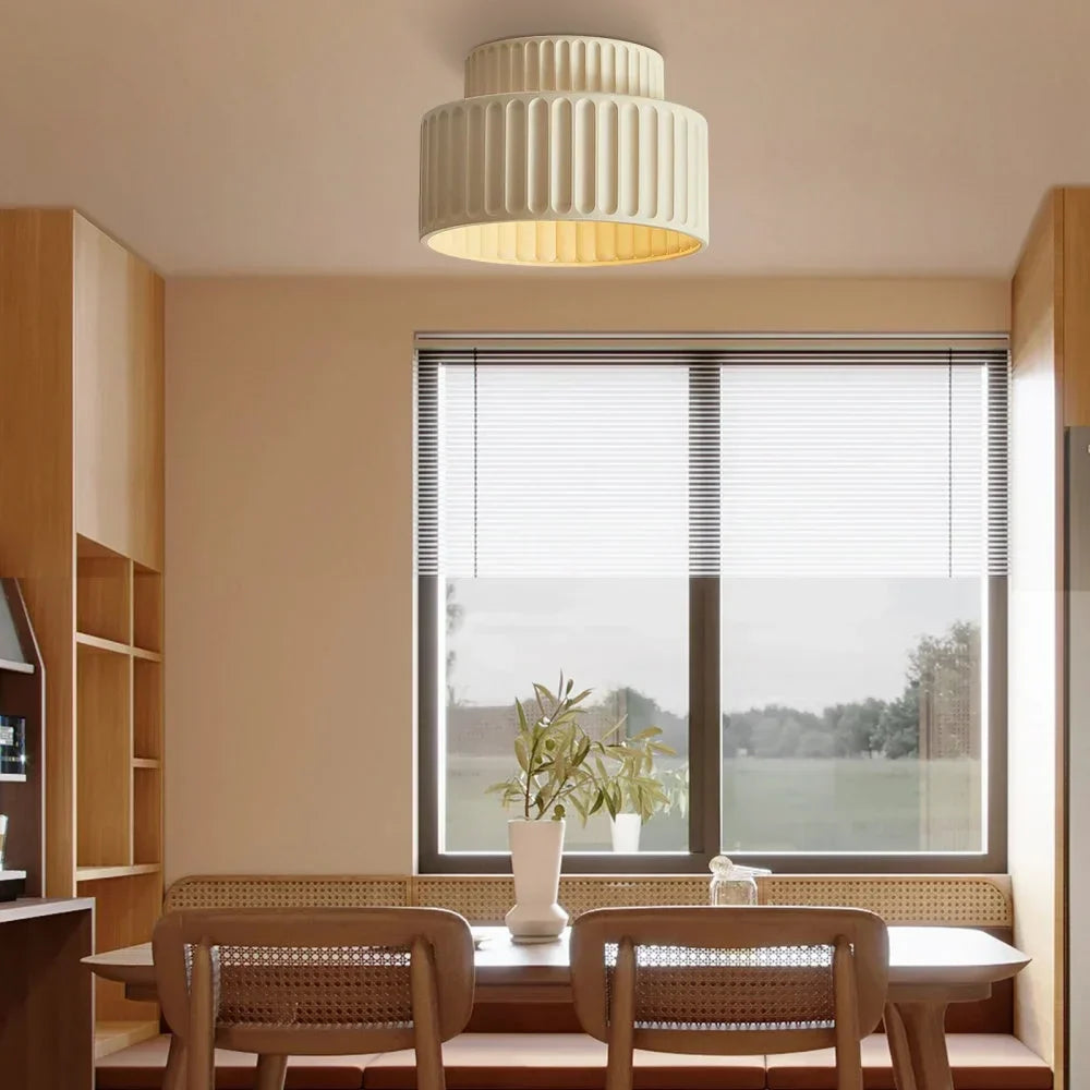 Classic Cream Ceiling Lamp Semi Flush Mount Light