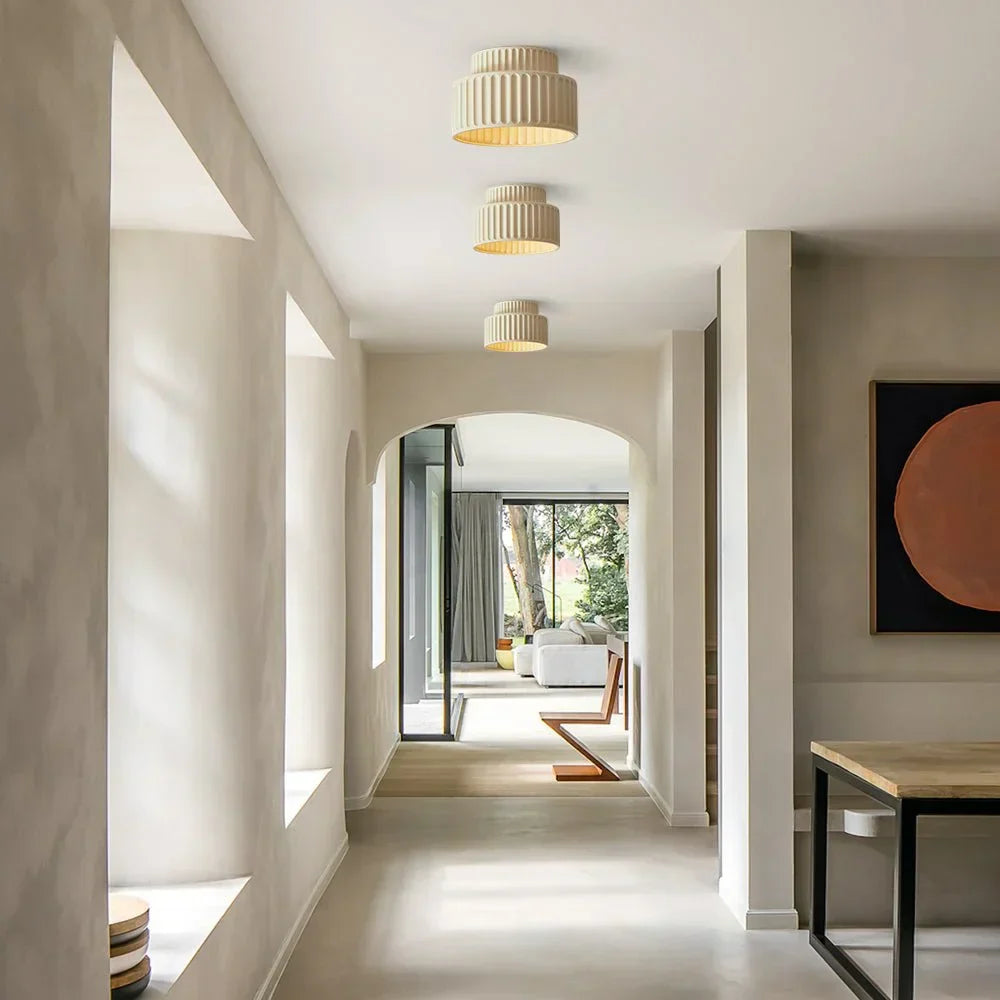 Classic Cream Ceiling Lamp Semi Flush Mount Light