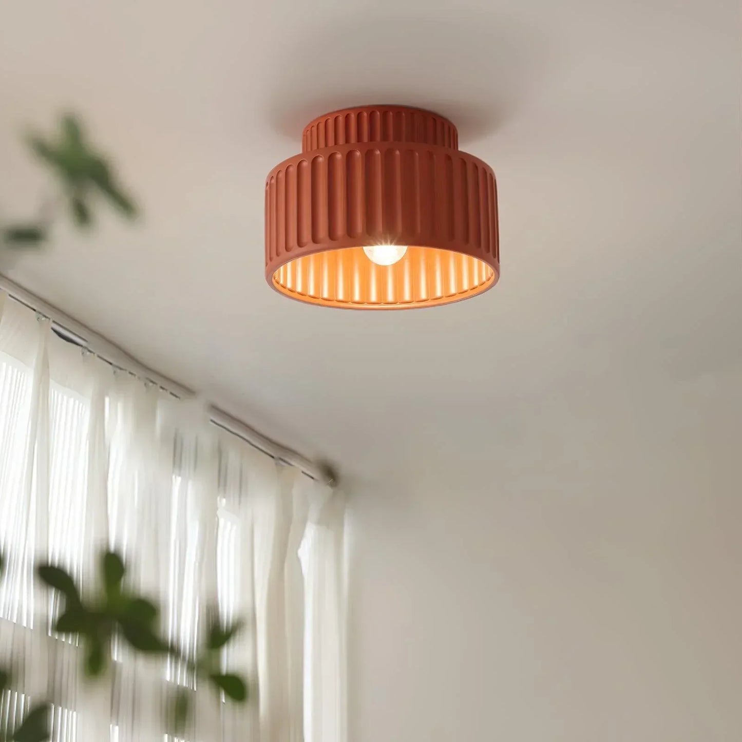 Classic Cream Ceiling Lamp Semi Flush Mount Light